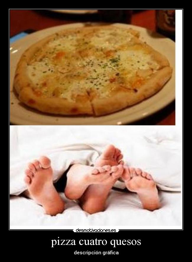 pizza cuatro quesos - descripción gráfica