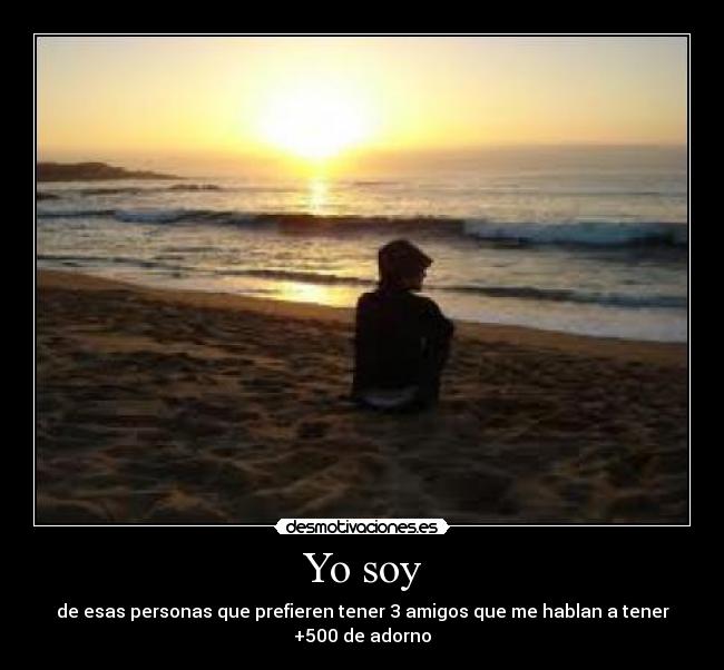 Yo soy - de esas personas que prefieren tener 3 amigos que me hablan a tener +500 de adorno