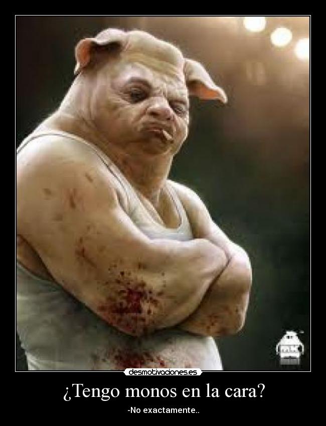¿Tengo monos en la cara? - -No exactamente..