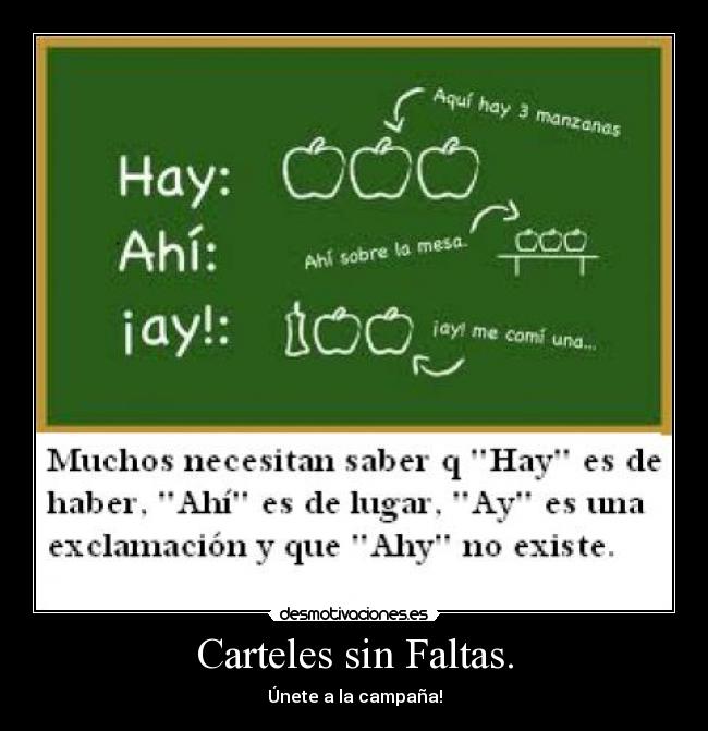 Carteles sin Faltas. -