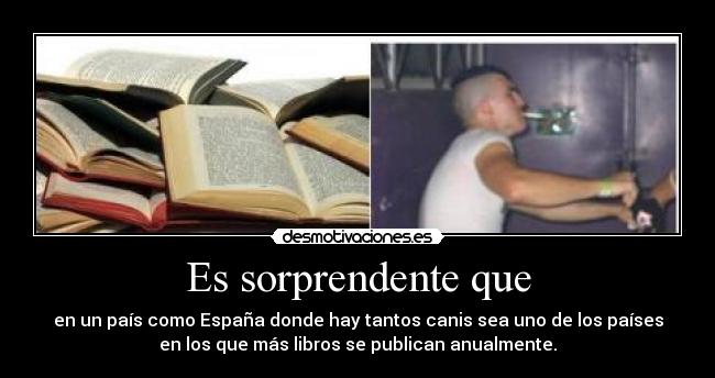 Es sorprendente que - en un país como España donde hay tantos canis sea uno de los países
en los que más libros se publican anualmente.