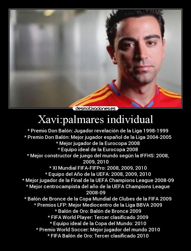 Xavi:palmares individual - 