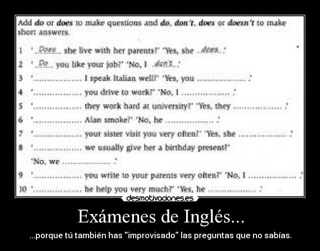 Exámenes de Inglés... -