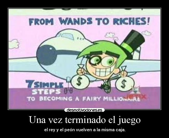 Una vez terminado el juego - el rey y el peón vuelven a la misma caja.