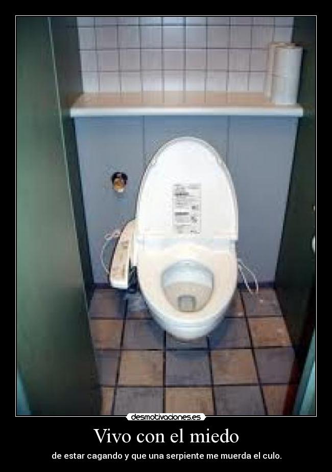 Vivo con el miedo - de estar cagando y que una serpiente me muerda el culo.