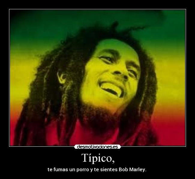 Típico, - te fumas un porro y te sientes Bob Marley. 