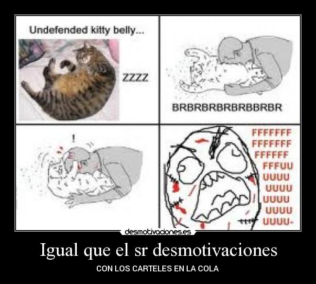 Igual que el sr desmotivaciones - CON LOS CARTELES EN LA COLA