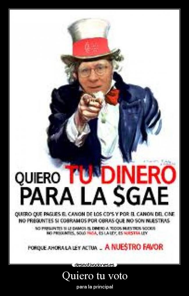 Quiero tu voto - para la principal