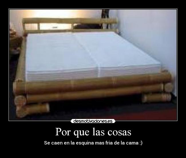Por que las cosas - Se caen en la esquina mas fria de la cama :)
