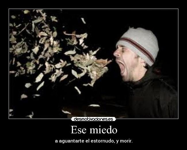 Ese miedo - a aguantarte el estornudo, y morir.