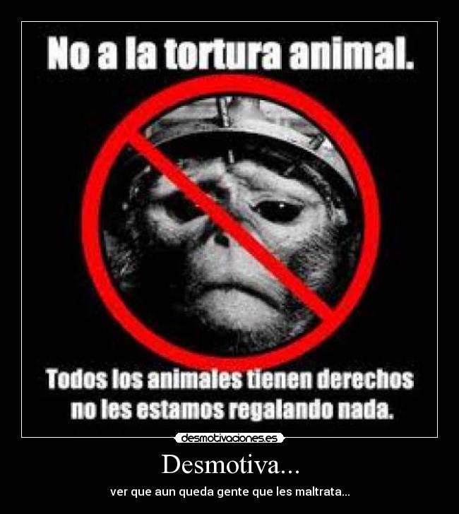 Desmotiva... - ver que aun queda gente que les maltrata...