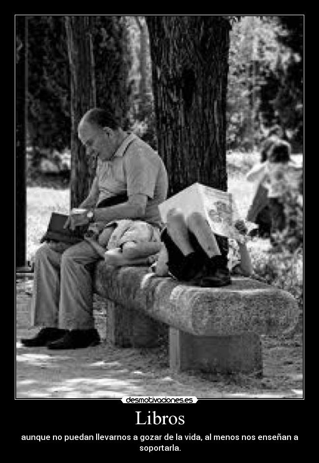 Libros - aunque no puedan llevarnos a gozar de la vida, al menos nos enseñan a soportarla.