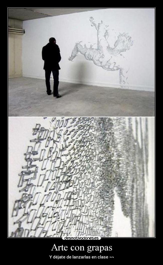 Arte con grapas - Y déjate de lanzarlas en clase ¬¬