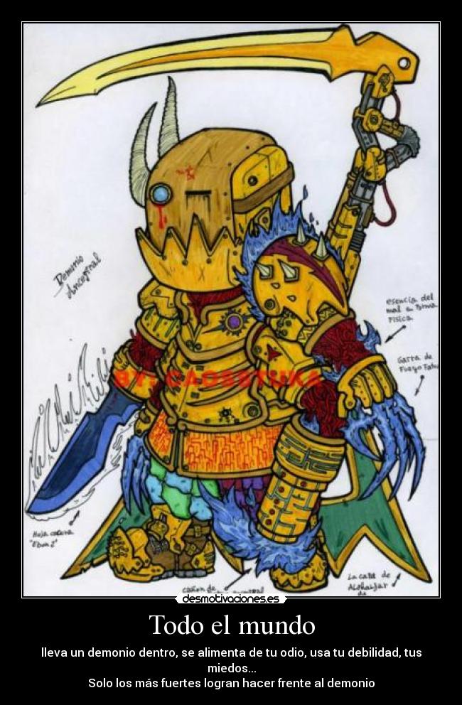 carteles mundo solo los mas fuertes logran hacer frente demonio desmotivaciones