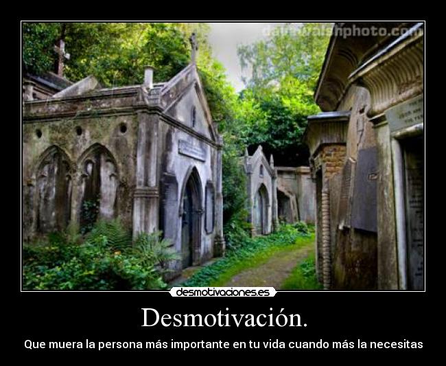 Desmotivación. - Que muera la persona más importante en tu vida cuando más la necesitas