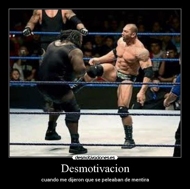 Desmotivacion - cuando me dijeron que se peleaban de mentira