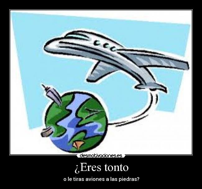 ¿Eres tonto - o le tiras aviones a las piedras?