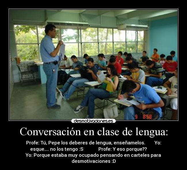 Conversación en clase de lengua: -
