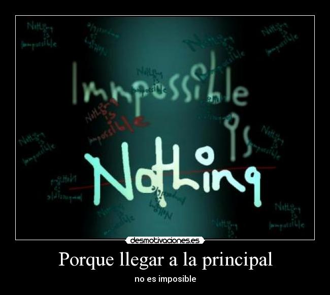 Porque llegar a la principal -