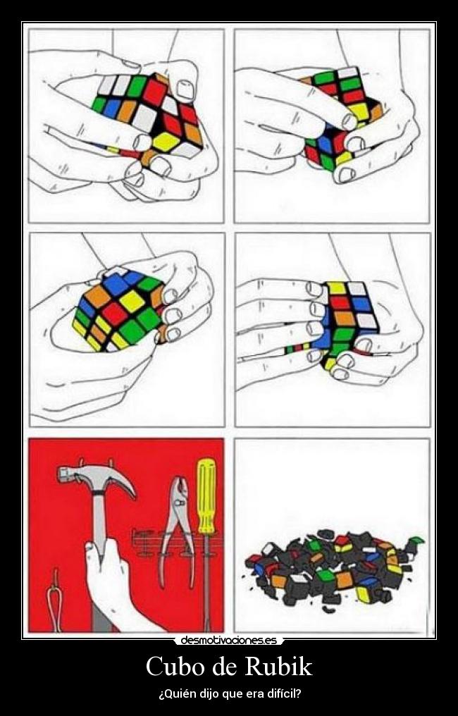 carteles cubo rubik desmotivaciones