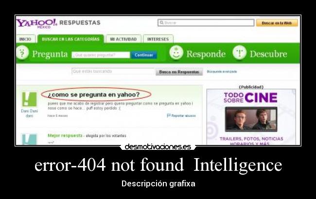 error-404 not found  Intelligence - Descripción grafixa