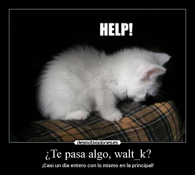 ¿Te pasa algo, walt_k? -