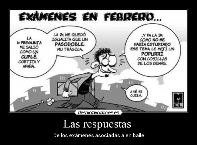 Las respuestas - De los exámenes asociadas a en baile