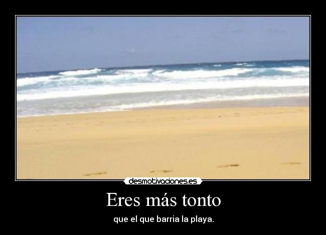 Eres más tonto - que el que barria la playa.