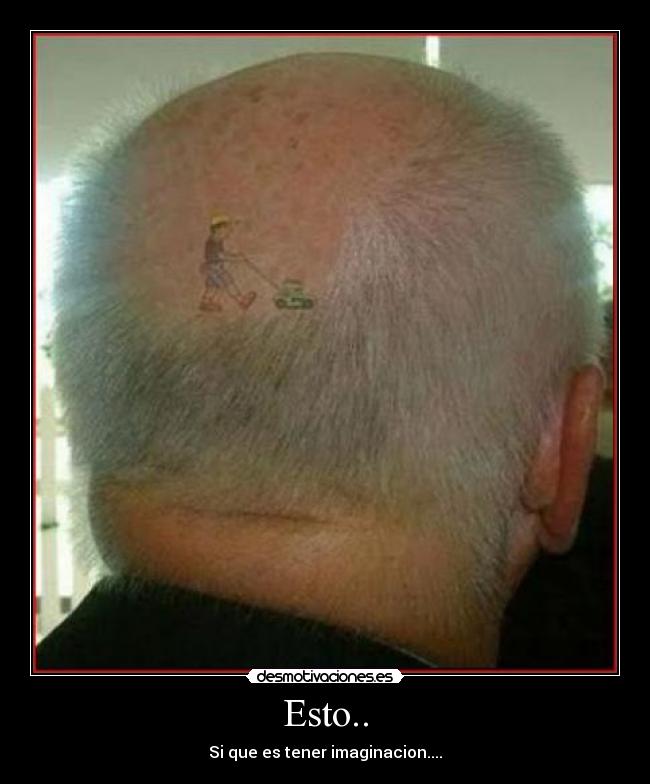 carteles esto que tener imgainacion calvo cortacesped pelo desmotivaciones