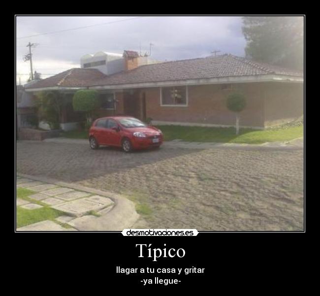 Típico - llagar a tu casa y gritar
-ya llegue-