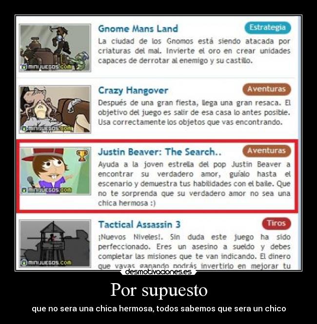 Por supuesto - que no sera una chica hermosa, todos sabemos que sera un chico