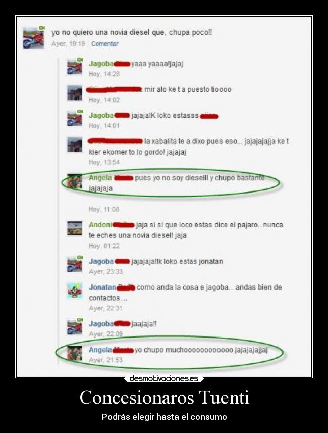 carteles tuenti tuenti ninas concesionarios coches podras elegir el sonsumo hasta desmotivaciones