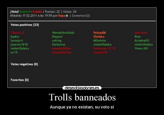 Trolls banneados - Aunque ya no existan, su voto sí