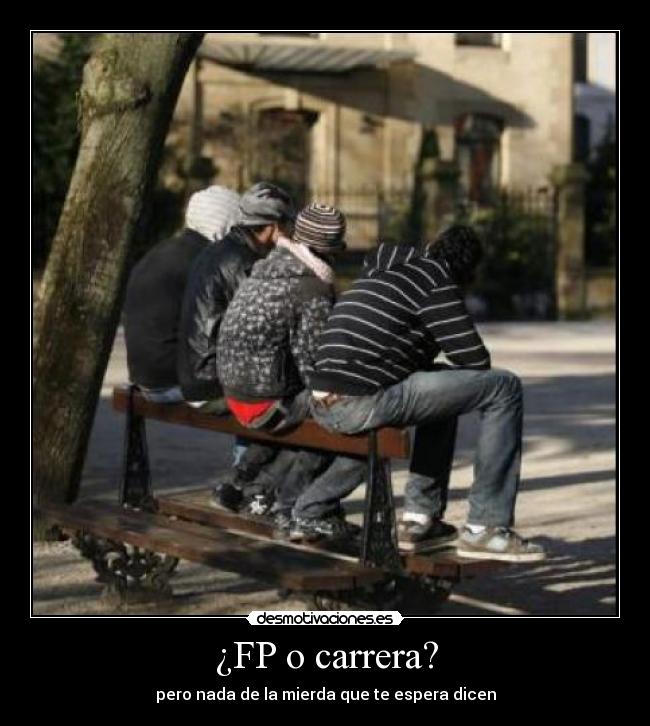 ¿FP o carrera? - pero nada de la mierda que te espera dicen
