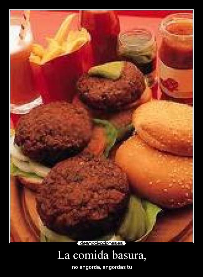 La comida basura, - no engorda, engordas tu