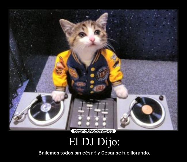 El DJ Dijo: - ¡Bailemos todos sin césar! y Cesar se fue llorando.