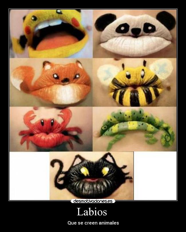 carteles labios animales motiva desmotivaciones