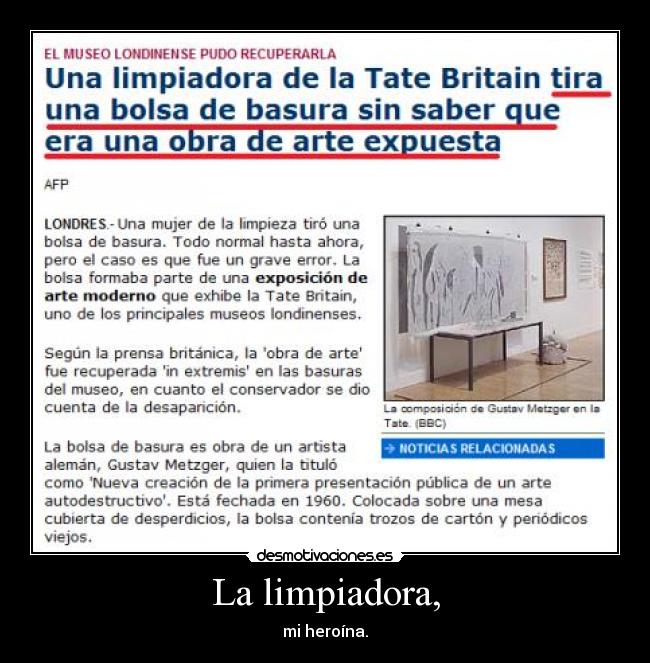 carteles tate britain museo arte arte moderno arte contemporaneo limpiadora desmotivaciones