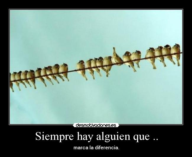 Siempre hay alguien que .. - marca la diferencia.