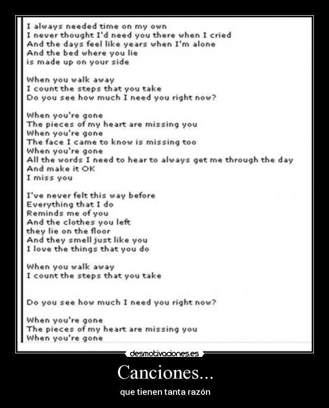 Canciones... - que tienen tanta razón