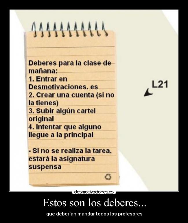 Estos son los deberes... - 
