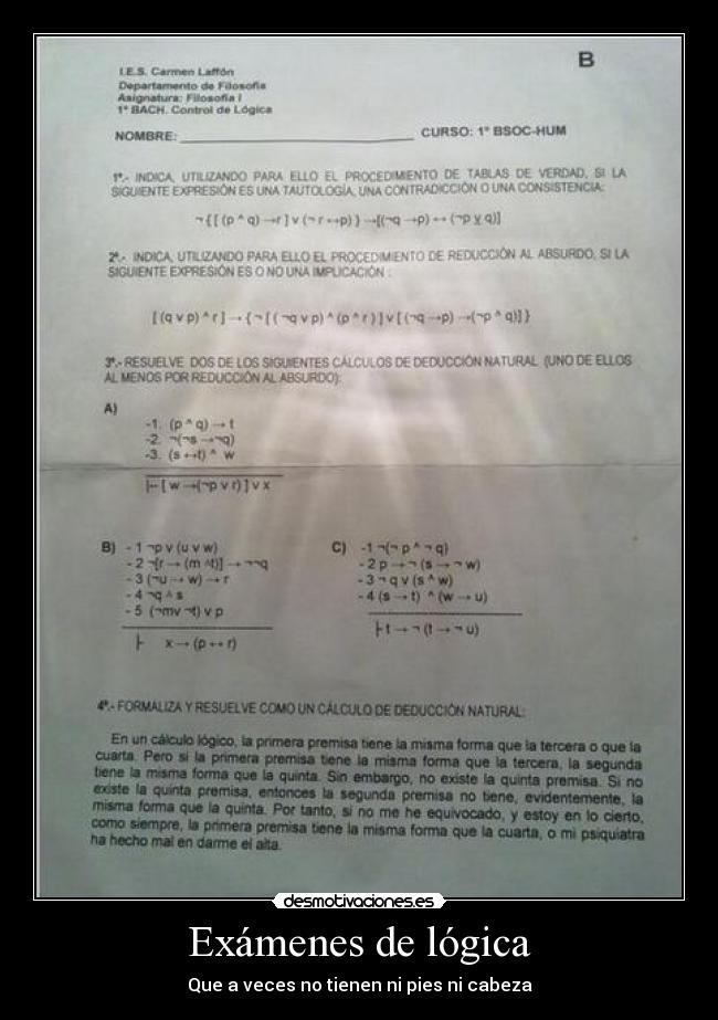 Exámenes de lógica -