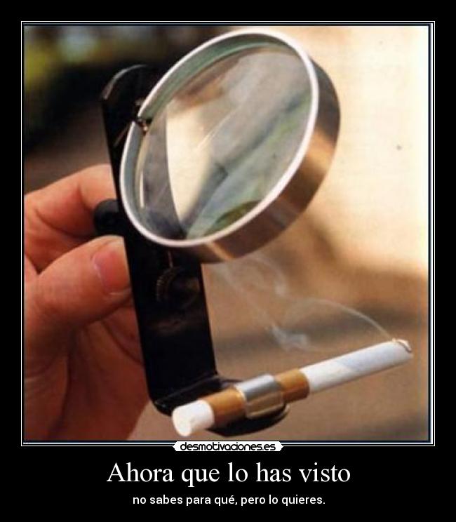 Ahora que lo has visto - no sabes para qué, pero lo quieres.