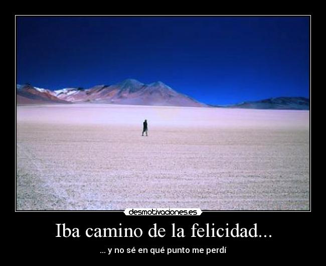 Iba camino de la felicidad... -