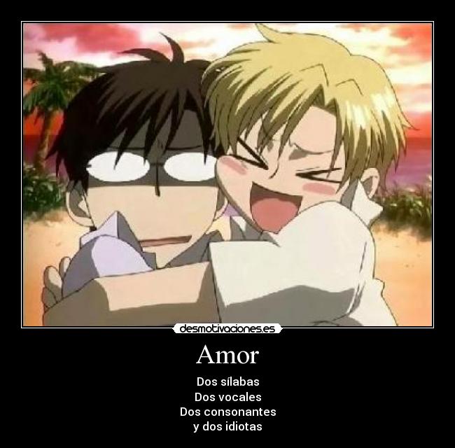 Amor - Dos sílabas
Dos vocales
Dos consonantes
y dos idiotas