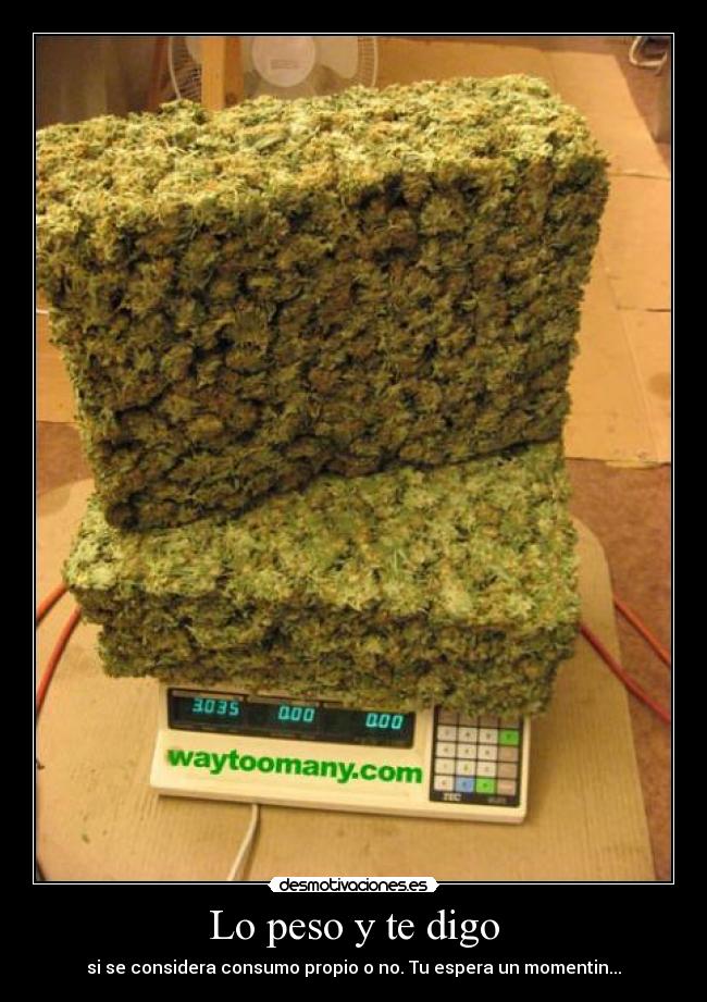 Lo peso y te digo - si se considera consumo propio o no. Tu espera un momentin...