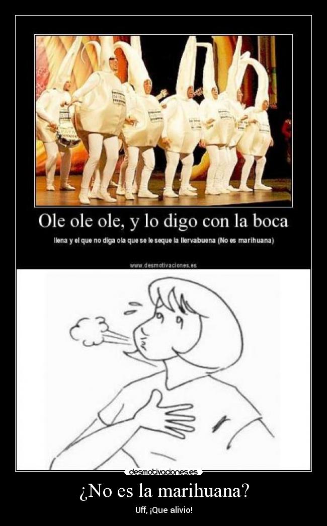 ¿No es la marihuana? - Uff, ¡Que alivio!