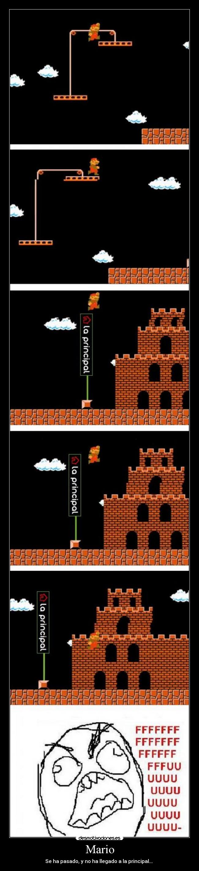 Mario - Se ha pasado, y no ha llegado a la principal...