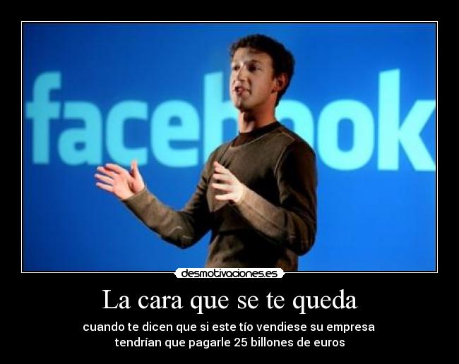 carteles facebook mark billones euros cara poker face desmotivaciones