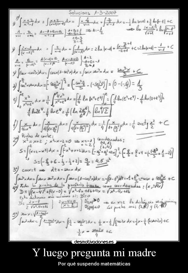 Y luego pregunta mi madre - Por qué suspendo matemáticas